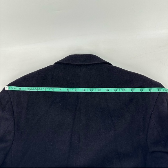 Neiman Marcus vintage heavy lined 46” chest Navy Cashmere Overcoat - Picture 15 of 16